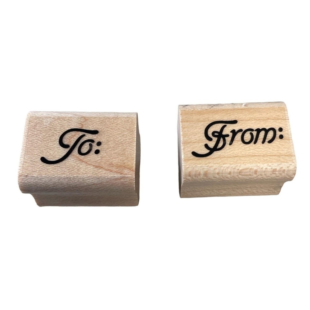 Stampin‎ Up! To: & From: Wooden Rubber Stamps Card Gift Making Tag